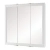 Home Decorators Collection 30 in. W x 29 in. H Fog Free Framed Surface-Mount Tri-View Bathroom Medicine Cabinet in White with Mirror