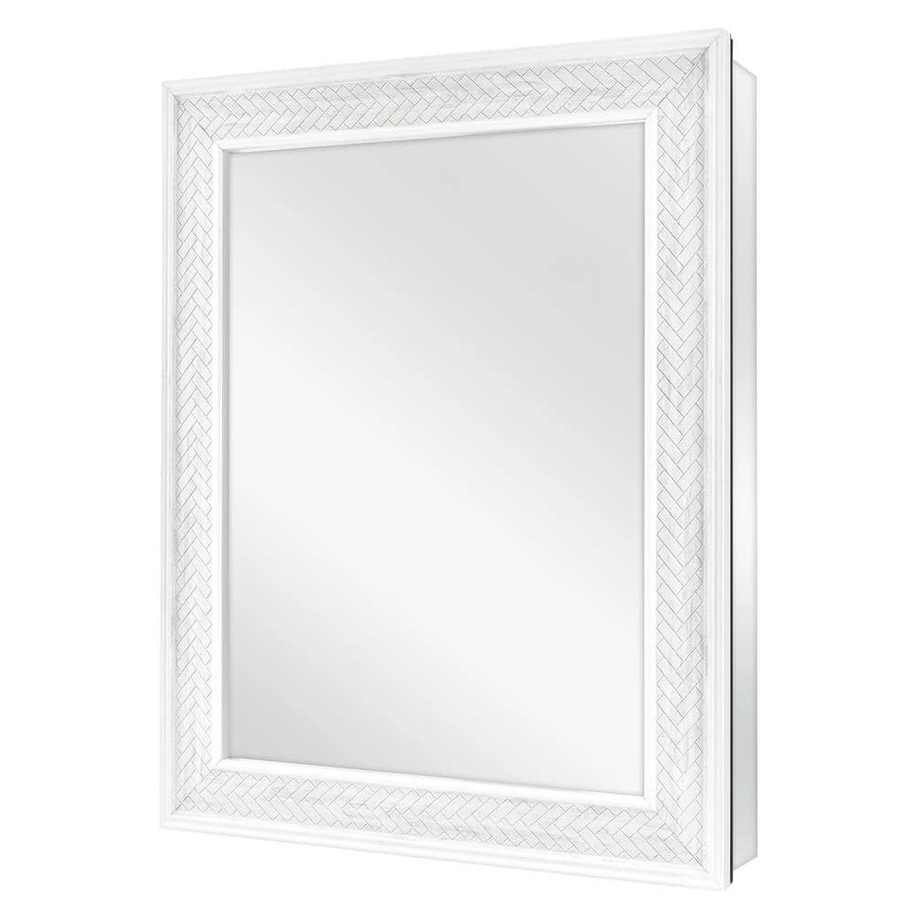 Home Decorators Collection 24 in. x 30 in. Fog Free Recessed or Surface Mount Herringbone Medicine Cabinet with Mirror 5 Home Decorators Collection 24 in. x 30 in. Fog Free Recessed or Surface Mount Herringbone Medicine Cabinet with Mirror - Image 3