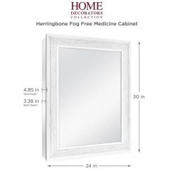 Home Decorators Collection 24 in. x 30 in. Fog Free Recessed or Surface Mount Herringbone Medicine Cabinet with Mirror 16 Home Decorators Collection 24 in. x 30 in. Fog Free Recessed or Surface Mount Herringbone Medicine Cabinet with Mirror -Flora Home Decorators Soldes white home decorators collection medicine cabinets with mirrors 83011 4f 1000