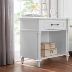 Home Decorators Collection Bellmore 1-Drawer White Nightstand (32 in. W x 18.75 in. D x 30.5 H) -Flora Home Decorators Soldes white home decorators collection nightstands hd 001 ns wh a0 1000
