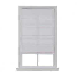 Home Decorators Collection Cordless Light Filtering Fabric Roman Shade 29X64 White