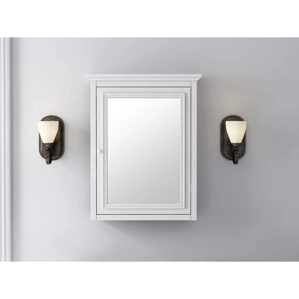 Home Decorators Collection Fremont 24 in. W x 30 in. H Framed Rectangular Beveled Edge Bathroom Vanity Mirror in White 4 Home Decorators Collection Fremont 24 in. W x 30 in. H Framed Rectangular Beveled Edge Bathroom Vanity Mirror in White - Image 2