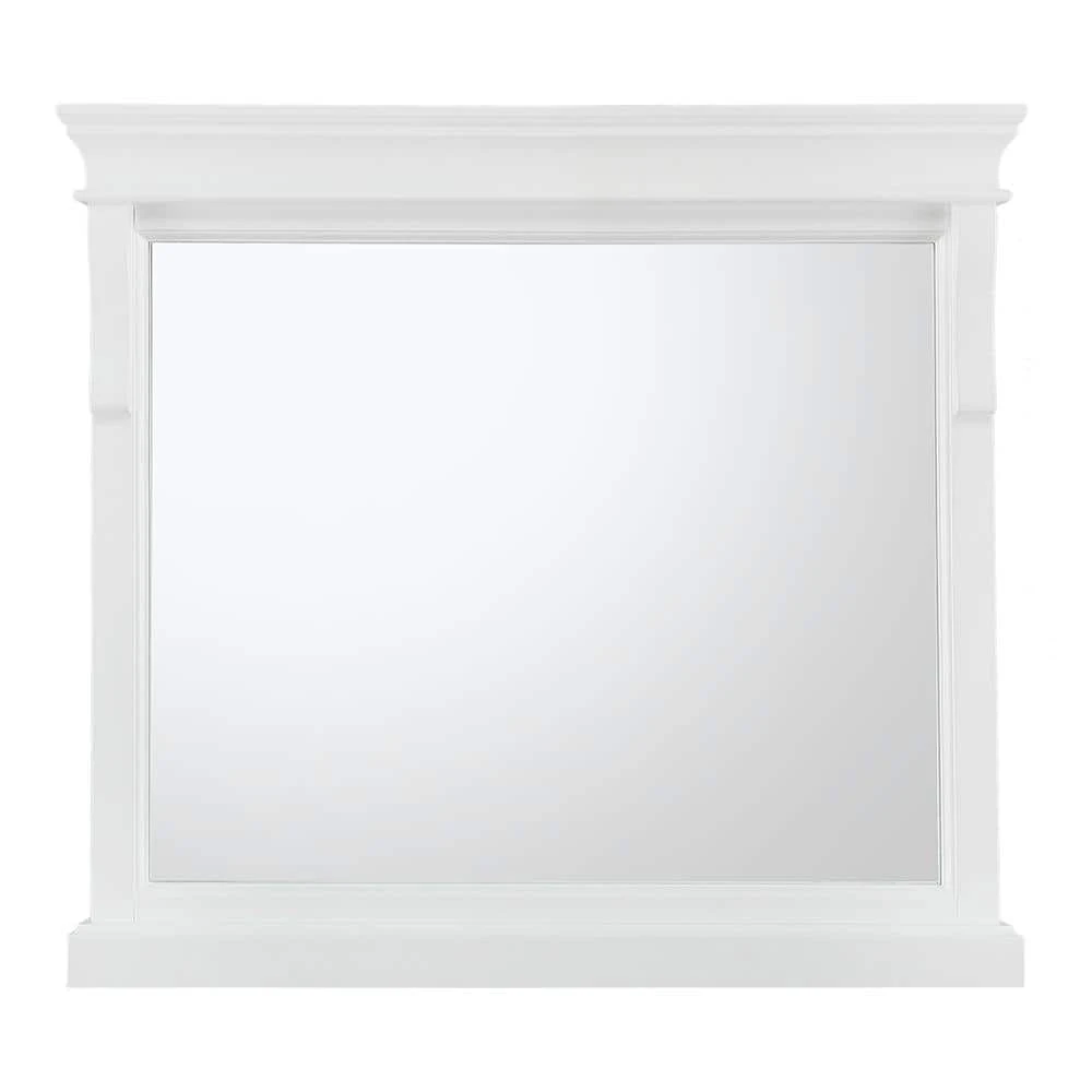 Home Decorators Collection 36 in. W x 32 in. H Framed Rectangular Bathroom Vanity Mirror in White 3 Home Decorators Collection 36 in. W x 32 in. H Framed Rectangular Bathroom Vanity Mirror in White
