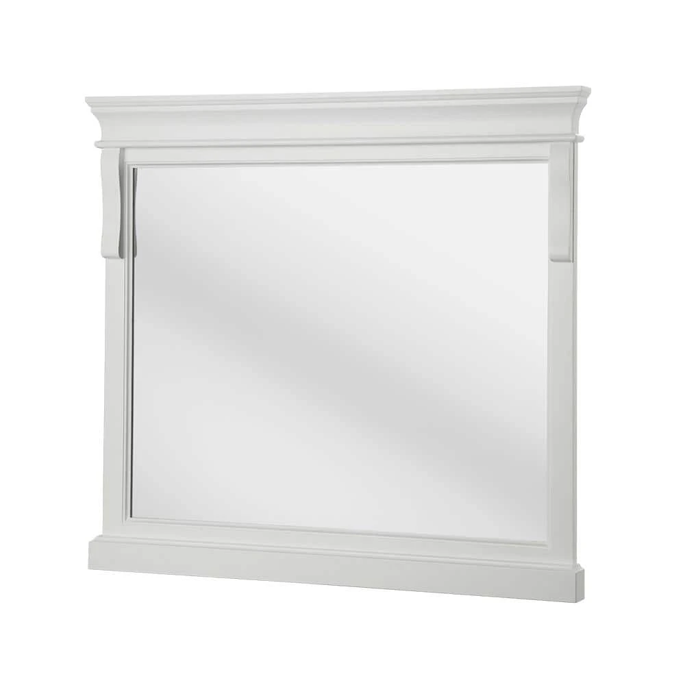Home Decorators Collection 36 in. W x 32 in. H Framed Rectangular Bathroom Vanity Mirror in White 7 Home Decorators Collection 36 in. W x 32 in. H Framed Rectangular Bathroom Vanity Mirror in White - Image 5