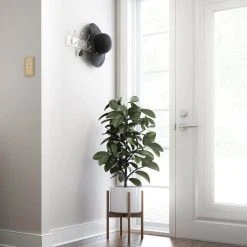 Home Decorators Collection 18 in. White and Satin Nickel Beveled Square Hook Rack -Flora Home Decorators Soldes white satin nickel home decorators collection hooks r30799h pwn u 40 1000