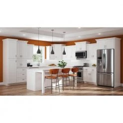 Home Decorators Collection Washington Vesper White Plywood Shaker Stock Assembled Base Kitchen Cabinet Soft Close 24 in. x 34.50 in. x24 in. -Flora Home Decorators Soldes white thermofoil home decorators collection assembled kitchen cabinets b24 wvw 31 1000