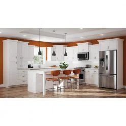 Home Decorators Collection Washington Vesper White Plywood Shaker Stock Assembled Sink Base Kitchen Cabinet Soft Close 30 in. x 34.5 in. x24 in. -Flora Home Decorators Soldes white thermofoil home decorators collection assembled kitchen cabinets sb30 wvw 31 1000