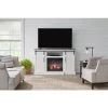 Home Decorators Collection Kerrington 60 in W. Freestanding Media Console Electric Fireplace TV Stand in White with Gray Top -Flora Home Decorators Soldes white with gray top home decorators collection freestanding electric fireplaces 150724 64 1000