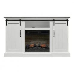 Home Decorators Collection Kerrington 60 in W. Freestanding Media Console Electric Fireplace TV Stand in White with Gray Top -Flora Home Decorators Soldes white with gray top home decorators collection freestanding electric fireplaces 150724 a0 1000