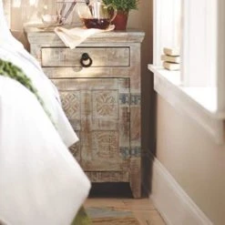 Home Decorators Collection Print Block 1-Drawer Whitewash Nightstand -Flora Home Decorators Soldes whitewash home decorators collection nightstands 1473000470 40 1000