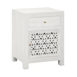Home Decorators Collection Hallie Carved Single Door 1-Drawer Whitewash Nightstand (30 in. H x 22 in. W x 15 in. D) -Flora Home Decorators Soldes whitewash home decorators collection nightstands cac 20 035 c3 1000