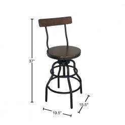 Home Decorators Collection Hamrick Industrial Adjustable Height Backed Bar Stool -Flora Home Decorators Soldes wood black iron home decorators collection bar stools bc9333c 40 1000