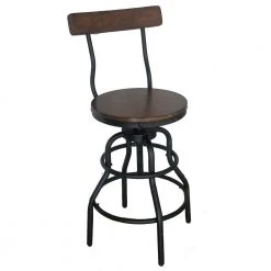 Home Decorators Collection Hamrick Industrial Adjustable Height Backed Bar Stool -Flora Home Decorators Soldes wood black iron home decorators collection bar stools bc9333c 4f 1000