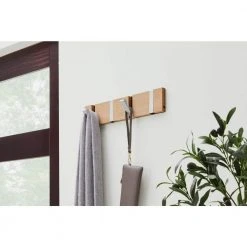 Home Decorators Collection 16 in. Pine Hook Rack with 4 Satin Nickel Folding Hooks -Flora Home Decorators Soldes wood home decorators collection hooks 64461 31 1000