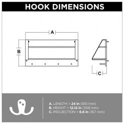 Home Decorators Collection 24 in. Wood Double-Shelf with Hooks -Flora Home Decorators Soldes wood home decorators collection hooks r43575h 645 r 4f 1000