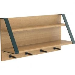 Home Decorators Collection 24 in. Wood Double-Shelf with Hooks