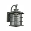 Home Decorators Collection Summit Ridge Collection Zinc Outdoor Integrated LED Dusk-to-Dawn Wall Lantern Sconce -Flora Home Decorators Soldes zinc home decorators collection outdoor sconces cqh1691l 5 64 1000