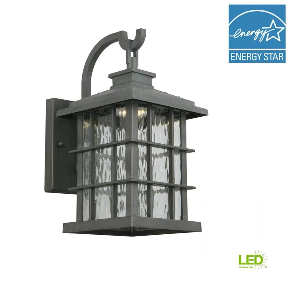 Home Decorators Collection Summit Ridge Collection Zinc Outdoor Integrated LED Dusk-to-Dawn Wall Lantern Sconce 7 Home Decorators Collection Summit Ridge Collection Zinc Outdoor Integrated LED Dusk-to-Dawn Wall Lantern Sconce - Image 5