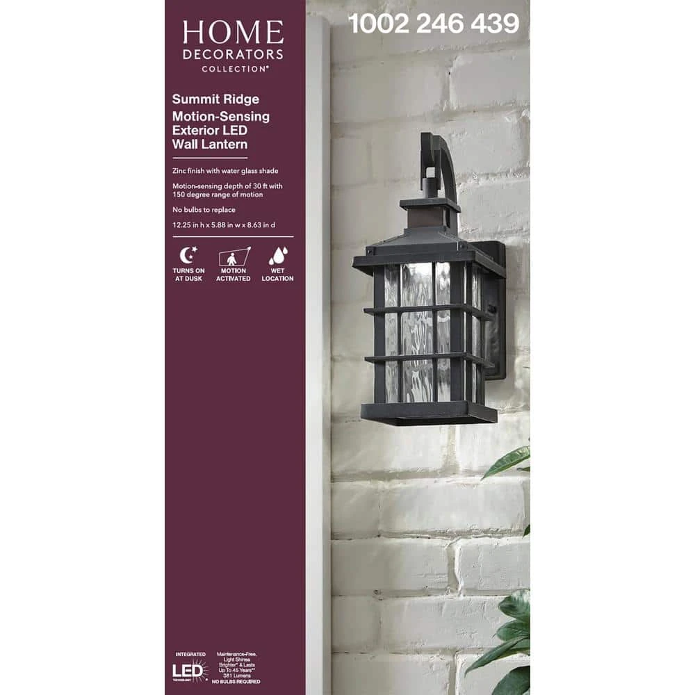 Home Decorators Collection Summit Ridge Collection Zinc Motion Sensor Outdoor Integrated LED Wall Lantern Sconce 10 Home Decorators Collection Summit Ridge Collection Zinc Motion Sensor Outdoor Integrated LED Wall Lantern Sconce - Image 8