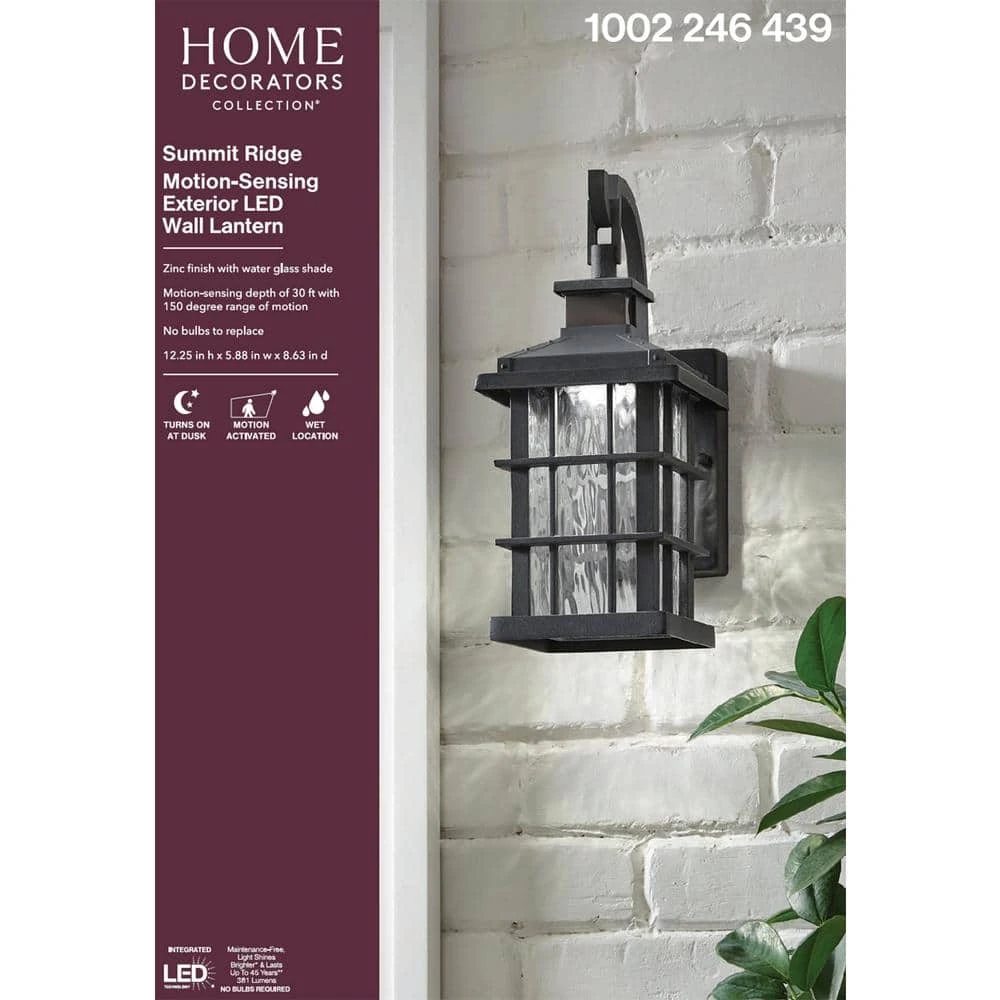 Home Decorators Collection Summit Ridge Collection Zinc Motion Sensor Outdoor Integrated LED Wall Lantern Sconce 9 Home Decorators Collection Summit Ridge Collection Zinc Motion Sensor Outdoor Integrated LED Wall Lantern Sconce - Image 7